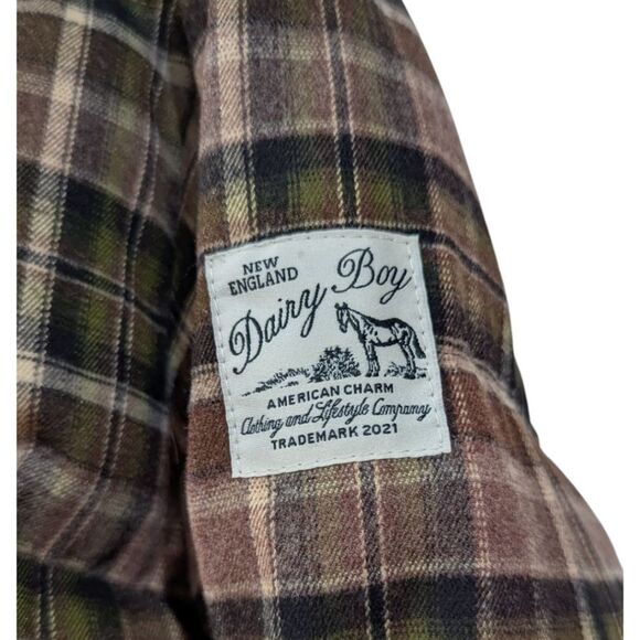Dairy Boy Cedar Plaid Puffer Women's XL Brown/Green - Picture 9 of 11